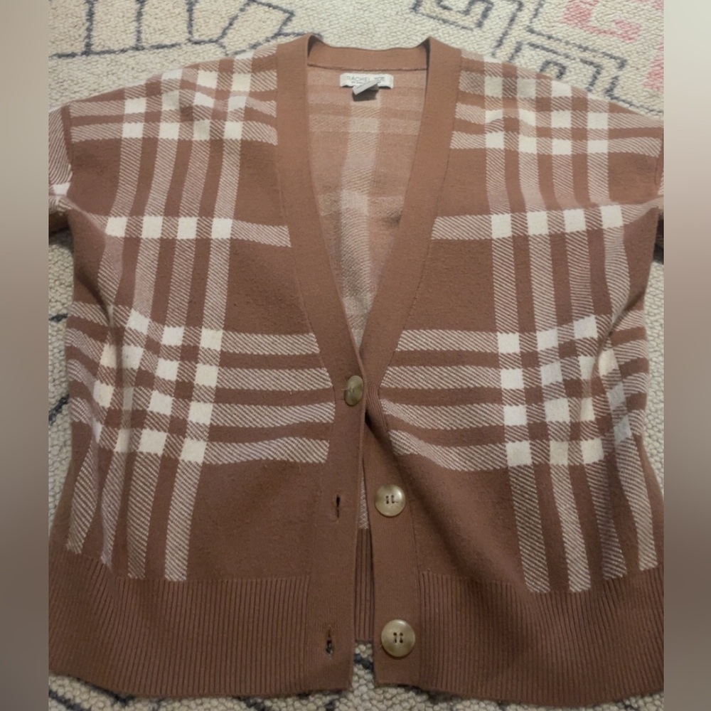 Rachel Zoe Brown and Cream Cardigan Sweater
